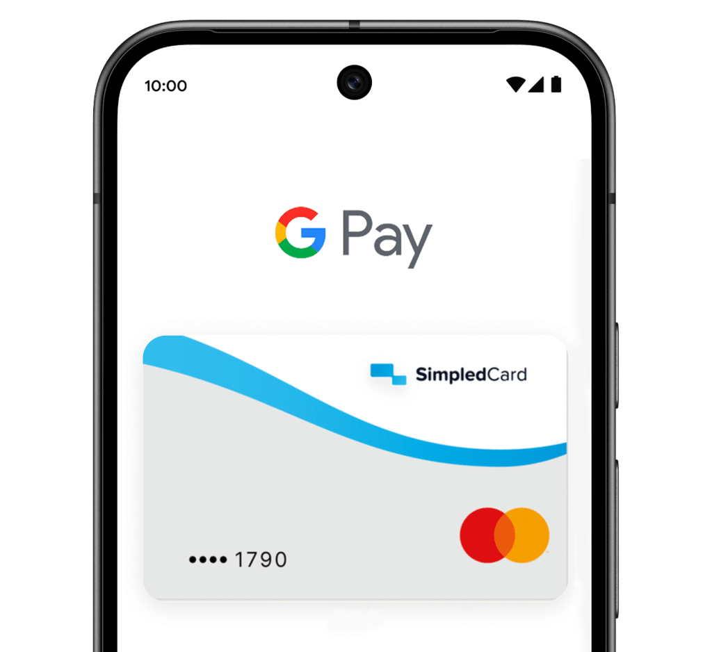 SimpledCard business payment card in Google Wallet on an Android phone