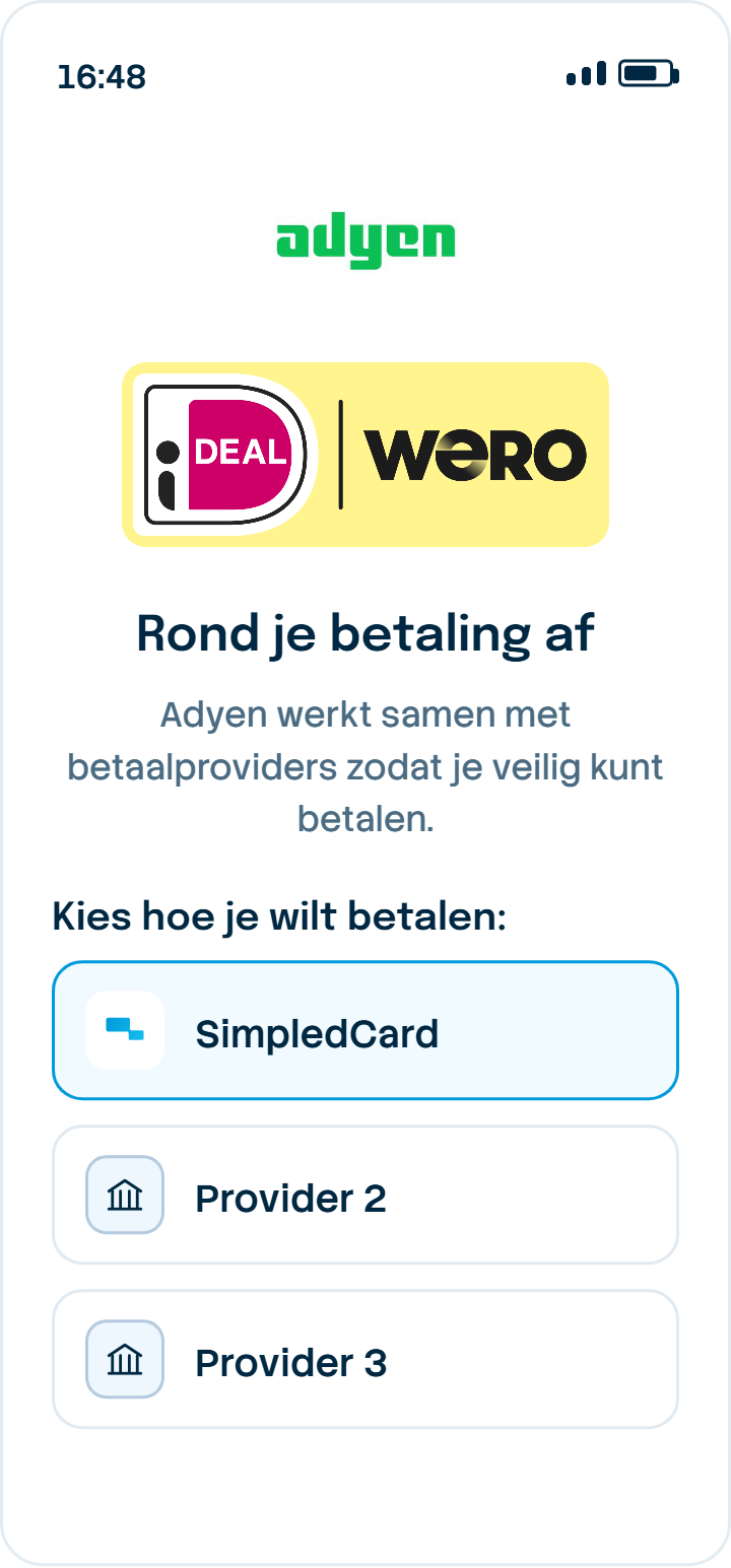 iDEAL | Wero-Zahlungen mit SimpledCard über den Zahlungsbildschirm Ihres Smartphones